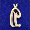 Image 2 : Initial "D" Pendant in 14 K Yellow Gold
