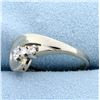 Image 2 : Modern Design Three-Stone Diamond Ring in 14k White Gold