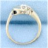 Image 3 : Modern Design Three-Stone Diamond Ring in 14k White Gold