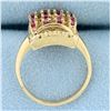 Image 3 : Vintage Ruby and Enamel Ring in 14k Yellow Gold