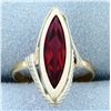 Image 1 : Vintage 4ct Synthetic Ruby Ring in 18k Rose and White Gold