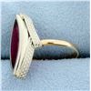 Image 2 : Vintage 4ct Synthetic Ruby Ring in 18k Rose and White Gold