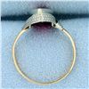 Image 3 : Vintage 4ct Synthetic Ruby Ring in 18k Rose and White Gold