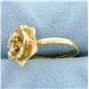 Image 2 : Diamond Rose Ring in 14k Yellow Gold