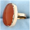 Image 2 : Unique Large Orange Agate Statement Ring in 14k Rose Gol