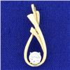 Image 1 : .6ct CZ Pendant in 14k Yellow Gold