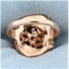 Image 4 : Vintage Hand Crafted Diamond, Sapphire, and Ruby Ring in 14k Rose Gold