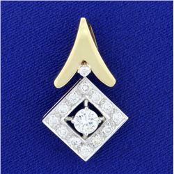 1.5ct TW Diamond Pendant in 14K Yellow and White Gold