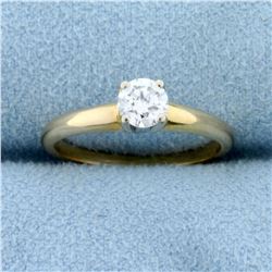 1/3ct Solitaire Diamond Engagement Ring in 14K Yellow and White Gold