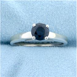 Natural Sapphire and Diamond Ring in 14K White Gold