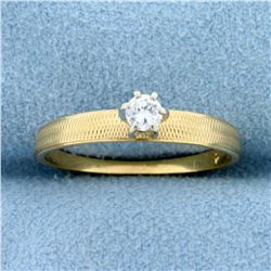 Diamond Solitaire Engagement Ring in 14K Yellow Gold