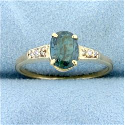 1.5ct Natural Alexandrite and Diamond Ring in 14K Yellow Gold