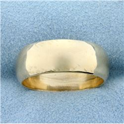 Vintage Wide 8mm Men's Wedding Band Ring in 14K Yellow Gold