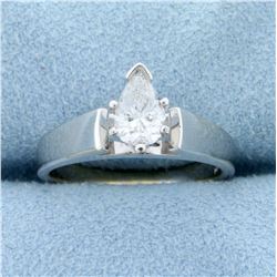 .8ct Pear Shaped Diamond Solitaire Engagement Ring in 14K White Gold