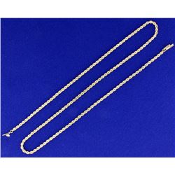 19 3/4 Inch Rope Style Neck Chain in 14K Yellow Gold