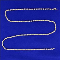 23 1/2 Inch Rope Style Neck Chain in 14K Yellow Gold