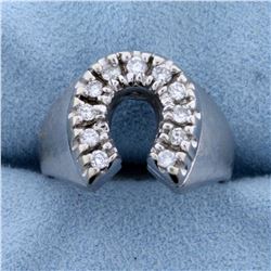1/2ct Tw Diamond Horseshoe Ring in 14K White Gold