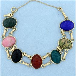 Vintage Scarab Bracelet in 14K Yellow Gold
