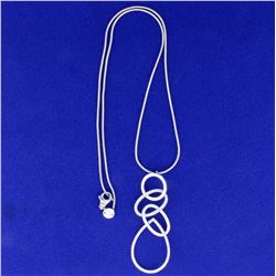 Movado Designer Diamond Necklace in 18K White Gold