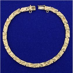 Nugget Style Link Bracelet in 14K Yellow Gold