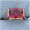 Image 1 : Unique Vintage Lab Ruby Ring in 14K Rose Gold