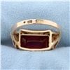 Image 4 : Unique Vintage Lab Ruby Ring in 14K Rose Gold