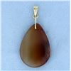 Image 2 : Large Agate Gemstone Pendant in 14K Yellow Gold