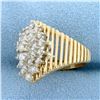 Image 2 : 1ct TW Diamond Cluster Ring in14 K Yellow Gold