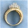 Image 3 : 1ct TW Diamond Cluster Ring in14 K Yellow Gold