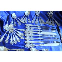 Reed and Barton El Greco 36-Piece Sterling Silver Flatware Set