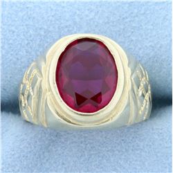 5ct Ruby Solitaire Ring in 14K Yellow Gold