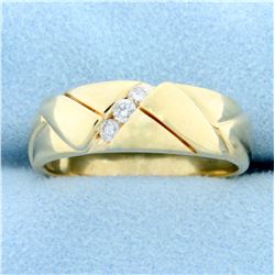 Men's Diamond Wedding or Anniversary Band Ring in 14K Yellow Gold
