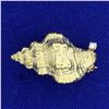Image 1 : Seashell Diamond Pin in 18K Yellow Gold