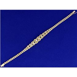 7 Inch Graduated Rope Style Diamond Bracelet in 14K Yellow Gold