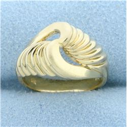 Abstract Twisting Designer Ring in 14K Yellow Gold