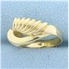 Image 2 : Abstract Twisting Designer Ring in 14K Yellow Gold