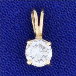 .9ct Solitaire Diamond Pendant in 14k Yellow Gold