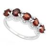 Image 1 : Garnet and Diamond Stacking Ring in Sterling Silver
