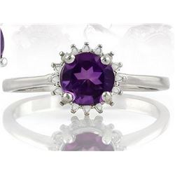 Starburst Amethyst Ring in Sterling Silver
