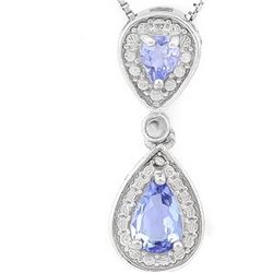 Pear Cut Tanzanite Dangle Drop Necklace in Sterling Silver