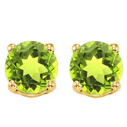 6MM Peridot Stud Earrings in 10k Yellow Gold