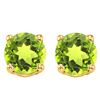 Image 1 : 6MM Peridot Stud Earrings in 10k Yellow Gold