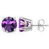 Image 2 : 6MM Amethyst Stud Earrings in Sterling Silver