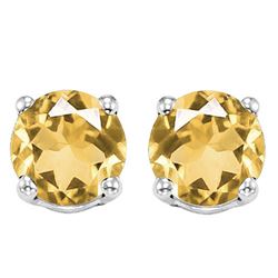 6MM Citrine Stud Earrings in Sterling Silver