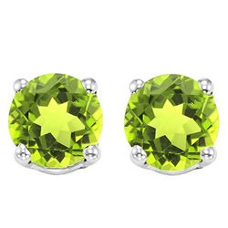 6MM Peridot Stud Earrings in Sterling Silver