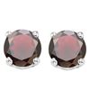 Image 1 : 6MM Garnet Stud Earrings in Sterling Silver