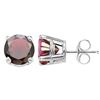 Image 2 : 6MM Garnet Stud Earrings in Sterling Silver