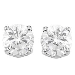 6MM White Topaz Stud Earrings in Sterling Silver