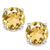 Image 1 : 8MM Large Citrine Stud Earrings in Sterling Silver