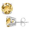 Image 2 : 8MM Large Citrine Stud Earrings in Sterling Silver